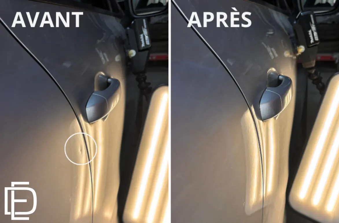 Réparation d'une bosse de portière dans la Somme